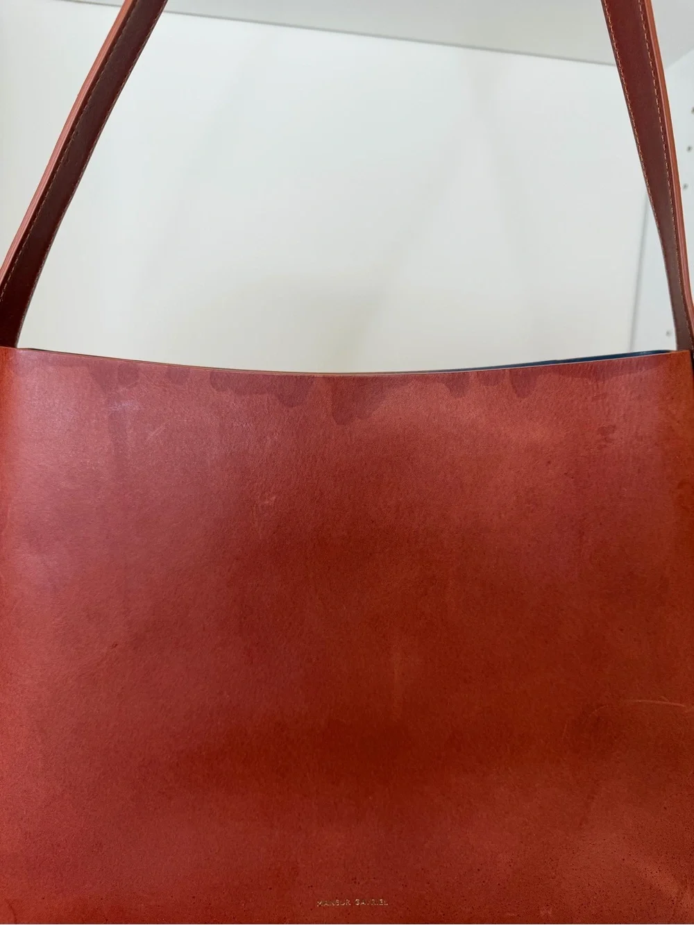 MANSUR GAVRIEL Small Hobo Bag In Brandy/avion Italian Leather quiet luxury